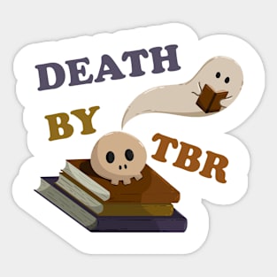 Death By TBR Ghost Reading Book Sticker